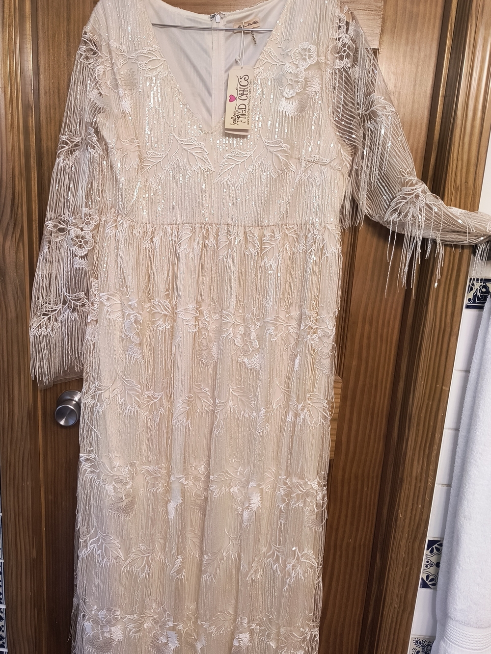 Embellished Lace Maxi Dress